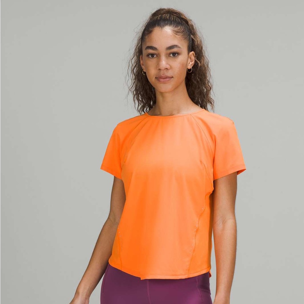 Lululemon Lightweight Stretch Running Short Sleeve Tee Orange Soda
